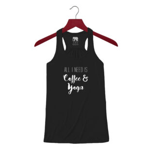 All I Need is Coffee and Yoga Black Tank Top