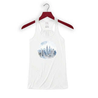 NYC Skyline White Tank Top